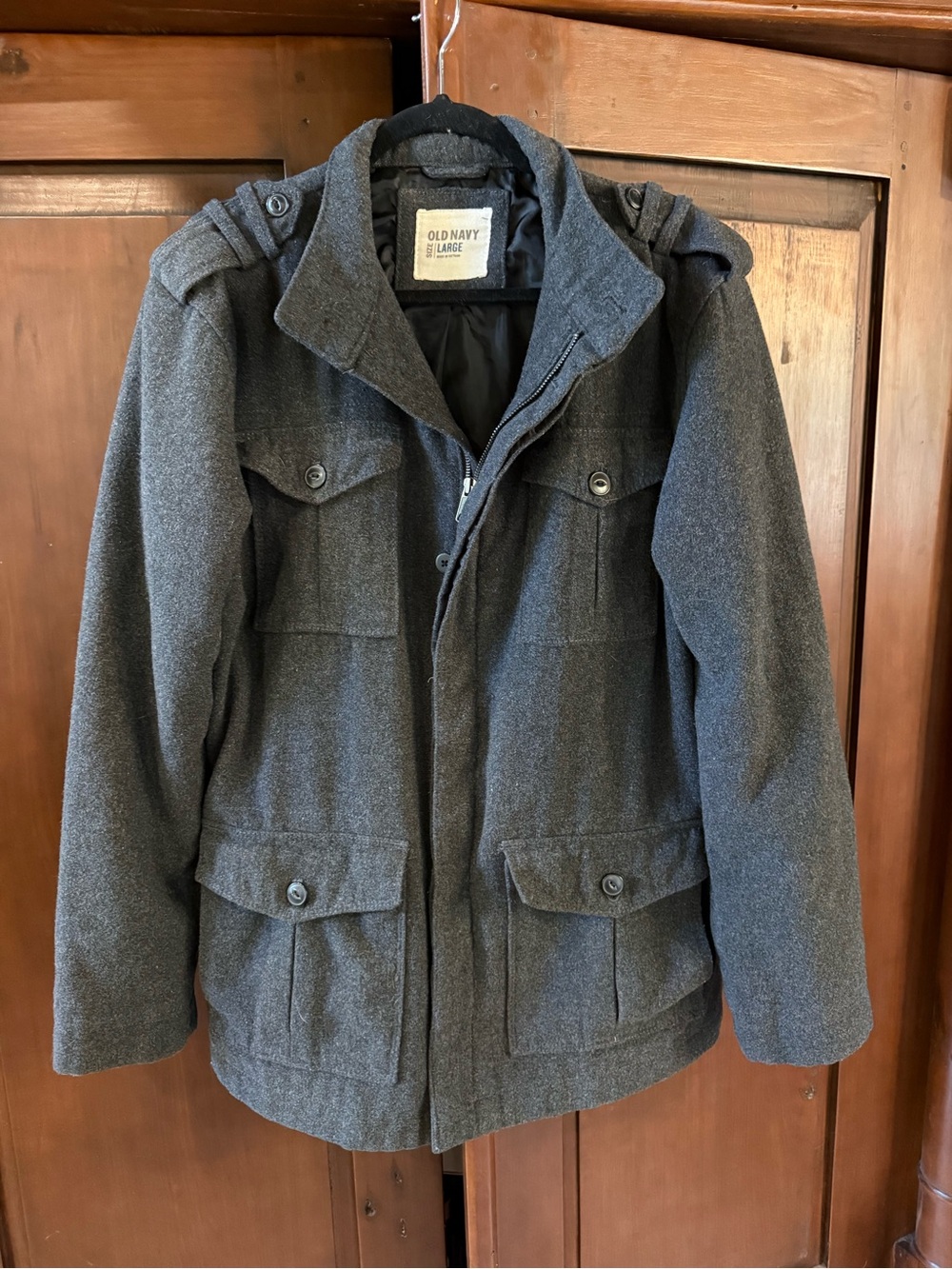 Old Navy Men’s Charcoal Gray Peacoat